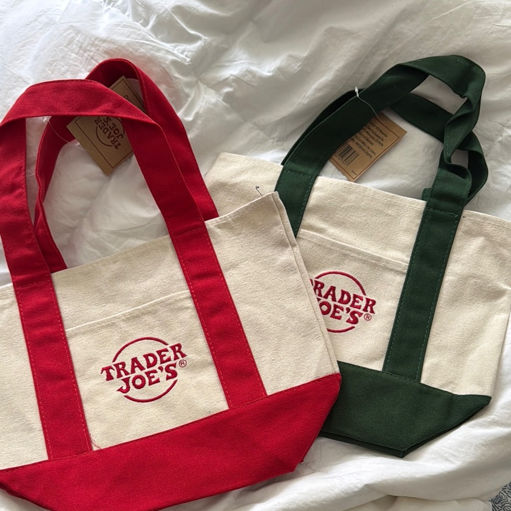 Canvas Tote Bag - Red and Green